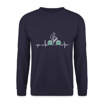 Battement de coeur de vélo de montagne - Sweat-shirt Unisexe - marine - Devant - Alina (178cm) & Michal (187cm)