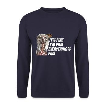 Hund, Streuner, süß Humor, Motivation, Geschenk - Unisex Pullover - Navy - Vorne - Alina (178cm) & Michal (187cm)
