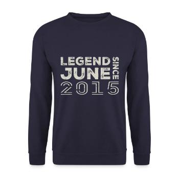 June 2015 Birthday June 2015 June Gift 2015 - Unisex Sweatshirt - navy - Front - Alina (178cm) & Michal (187cm)