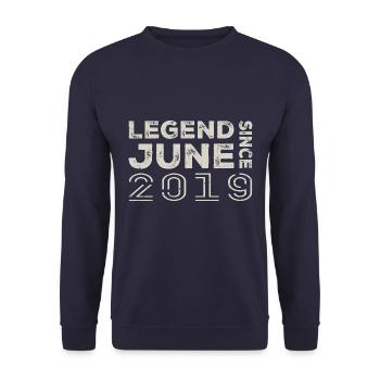 June 2019 Birthday June 2019 June Gift 2019 - Unisex Sweatshirt - navy - Front - Alina (178cm) & Michal (187cm)