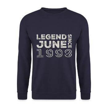 Juni 1998 Geburtstag Juni 1998 Juni Geschenk 1998 - Unisex Pullover - Navy - Vorne - Alina (178cm) & Michal (187cm)