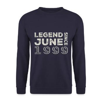 June 1999 Birthday June 1999 June Gift 1999 - Unisex Sweatshirt - navy - Front - Alina (178cm) & Michal (187cm)