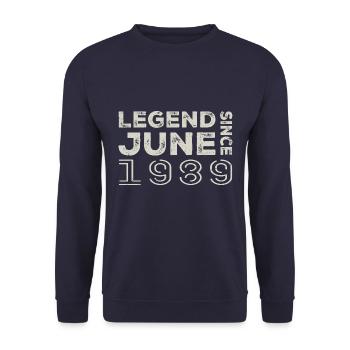 Juni 1989 Geburtstag Juni 1989 Juni Geschenk 1989 - Unisex Pullover - Navy - Vorne - Alina (178cm) & Michal (187cm)