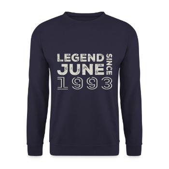 June 1993 Birthday June 1993 June Gift 1993 - Unisex Sweatshirt - navy - Front - Alina (178cm) & Michal (187cm)