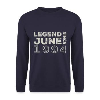Juni 1994 Geburtstag Juni 1994 Juni Geschenk 1994 - Unisex Pullover - Navy - Vorne - Alina (178cm) & Michal (187cm)