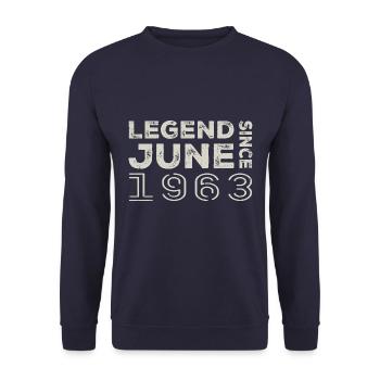 June 1963 Birthday June 1963 June Gift 1963 - Unisex Sweatshirt - navy - Front - Alina (178cm) & Michal (187cm)
