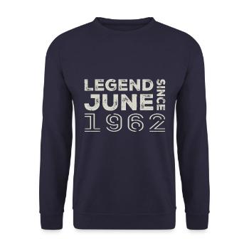 Juni 1962 Geburtstag Juni 1962 Juni Geschenk 1962 - Unisex Pullover - Navy - Vorne - Alina (178cm) & Michal (187cm)
