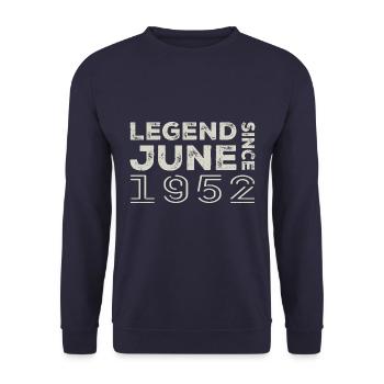 Juni 1952 Geburtstag Juni 1952 Juni Geschenk 1952 - Unisex Pullover - Navy - Vorne - Alina (178cm) & Michal (187cm)