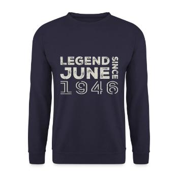 Juni 1946 Geburtstag Juni 1946 Juni Geschenk 1946 - Unisex Pullover - Navy - Vorne - Alina (178cm) & Michal (187cm)