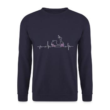 Battement de coeur de scooter de moteur - Sweat-shirt Unisexe - marine - Devant - Alina (178cm) & Michal (187cm)