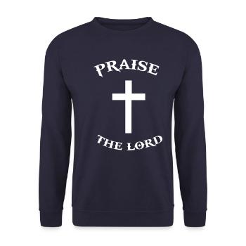 God Christianity Jesus Christ Cross Religion - Unisex Sweatshirt - navy - Front - Alina (178cm) & Michal (187cm)