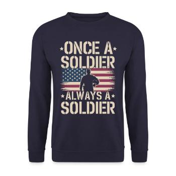 Soldat militaire vétéran - Sweat-shirt Unisexe - marine - Devant - Alina (178cm) & Michal (187cm)