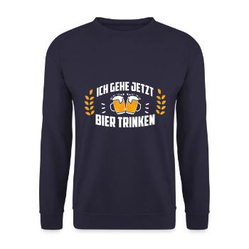 Bier trinken Saufen Party Urlaub Feiern Alkohol - Unisex Pullover - Navy - Vorne - Alina (178cm) & Michal (187cm)