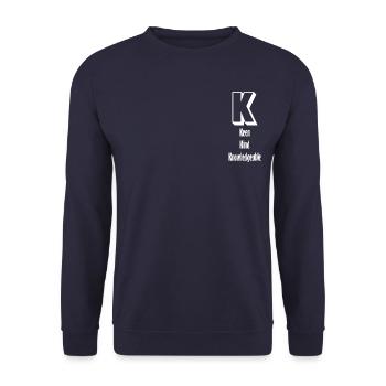Lettre et caractères (K) - Sweat-shirt Unisexe - marine - Devant - Alina (178cm) & Michal (187cm)