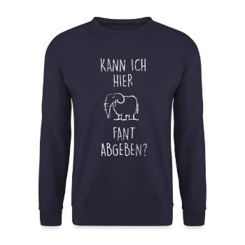 Puis-je poster Fant ici? Éléphant t-shirt Amour! - Sweat-shirt Unisexe - marine - Devant - Alina (178cm) & Michal (187cm)