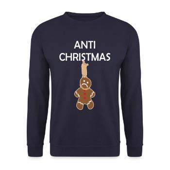 Anti Christmas | Keks Weihnachten Lebkuchen Gegen - Unisex Pullover - Navy - Vorne - Alina (178cm) & Michal (187cm)