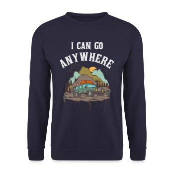 Offroad "I can go anywhere" - Unisex Pullover - Navy - Vorne - Alina (178cm) & Michal (187cm)