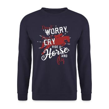Horse Horse Award - Unisex Sweatshirt - navy - Front - Alina (178cm) & Michal (187cm)