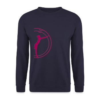 Rhönrad I Athlete I Team I Gift I Club - Unisex Sweatshirt - navy - Front - Alina (178cm) & Michal (187cm)
