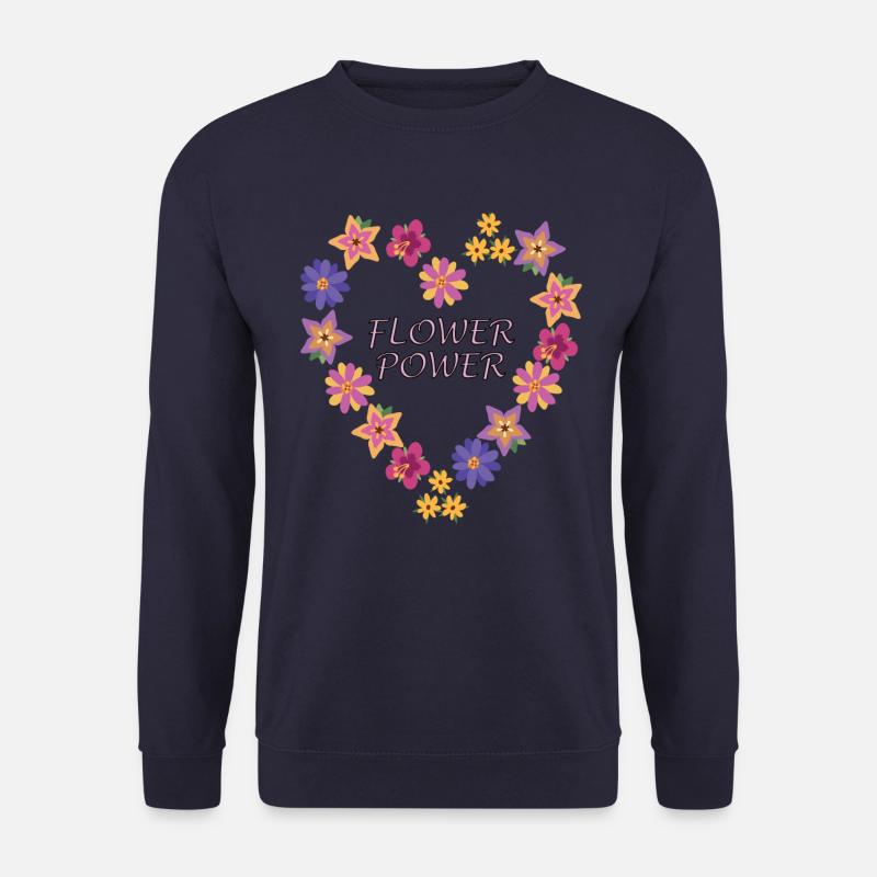 Flower Power Blumen Sommer Frühling bunt - Unisex Pullover - Navy