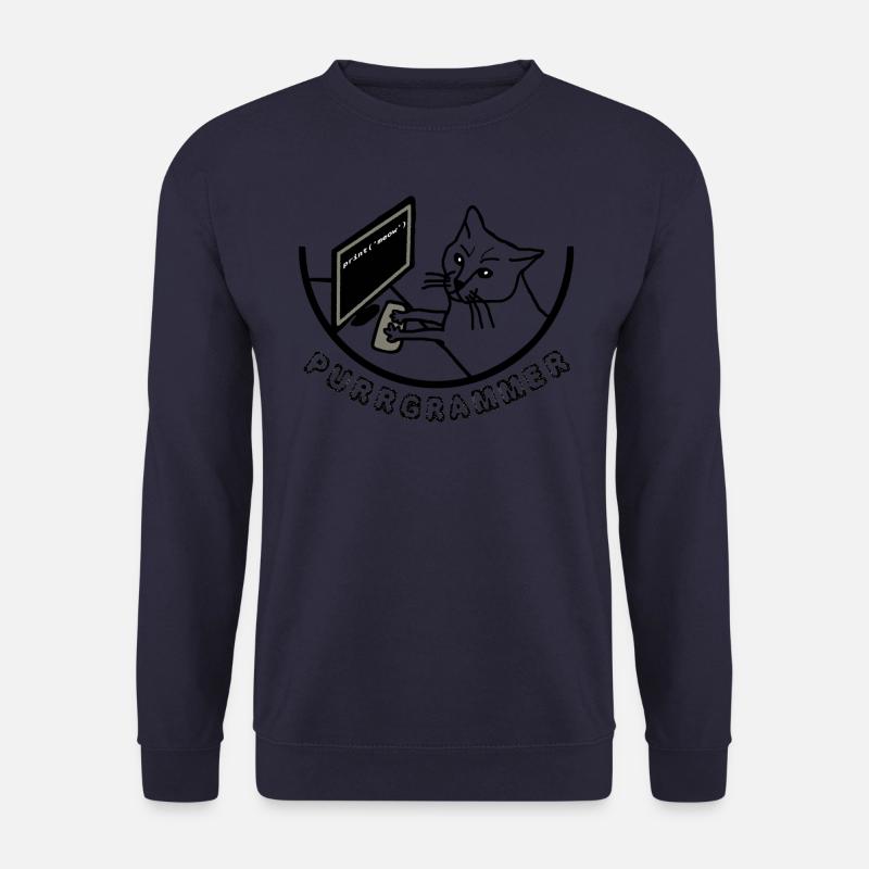 PURRGRAMMER cat at the computer - Unisex Sweatshirt - navy