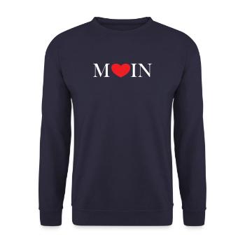 Moin Herz Norden Hamburg - Unisex Pullover - Navy - Vorne - Alina (178cm) & Michal (187cm)