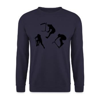 Stuntscooter Freestyle Scooter - Unisex Pullover - Navy - Vorne - Alina (178cm) & Michal (187cm)