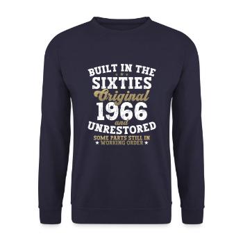 Built in the sixties 1966 56. Geburtstag Herren - Unisex Pullover - Navy - Vorne - Alina (178cm) & Michal (187cm)