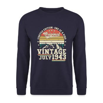 Original Juillet Millésime 1943 79ème Anniversaire Hommes - Sweat-shirt Unisexe - marine - Devant - Alina (178cm) & Michal (187cm)