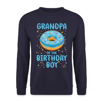 Grand-père du garçon d’anniversaire garçon - Sweat-shirt Unisexe - marine - Devant - Alina (178cm) & Michal (187cm)