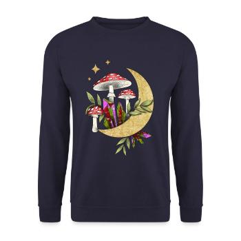Champignons au clair de lune - Sweat-shirt Unisexe - marine - Devant - Alina (178cm) & Michal (187cm)