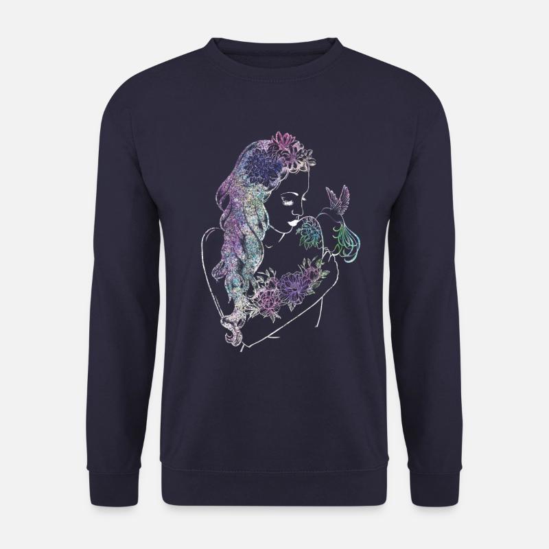 Grungie Flower Girl - Unisex Pullover - Navy