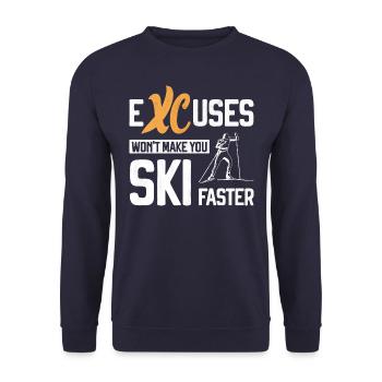XC Ausreden Langlauf Langlauf Ski Nordischer Ski Biathlon - Unisex Pullover - Navy - Vorne - Alina (178cm) & Michal (187cm)