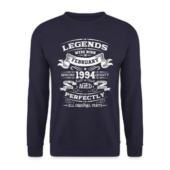 30. Geburtstag Original Februar Jahrgang 1994 - Unisex Pullover - Navy - Vorne - Alina (178cm) & Michal (187cm)