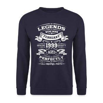 25e anniversaire Original Février Année 1999 - Sweat-shirt Unisexe - marine - Devant - Alina (178cm) & Michal (187cm)
