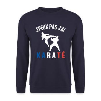 Je peux pas j'ai karaté humour cadeau - Sweat-shirt Unisexe - marine - Devant - Alina (178cm) & Michal (187cm)