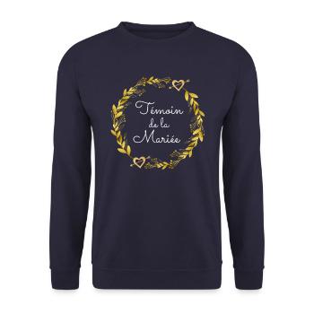 Témoin de la mariée Evjf mariage demoiselle - Sweat-shirt Unisexe - marine - Devant - Alina (178cm) & Michal (187cm)