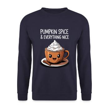 Pumpkin Spice & Everything Nice - Unisex Sweatshirt - navy - Front - Alina (178cm) & Michal (187cm)