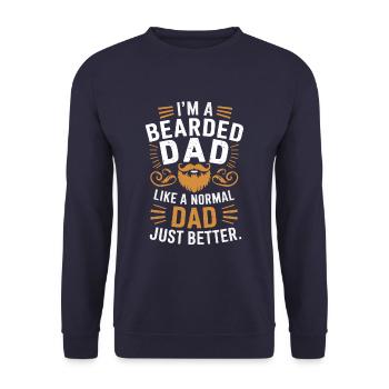 Bearded dad: Simply better! - Unisex Sweatshirt - navy - Front - Alina (178cm) & Michal (187cm)