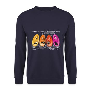 Ostereier - Unisex Pullover - Navy - Vorne - Alina (178cm) & Michal (187cm)