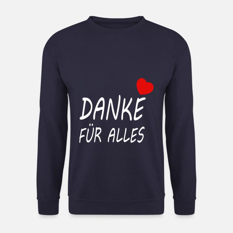 i love Danke für alles mit Herz - Unisex Pullover - Navy