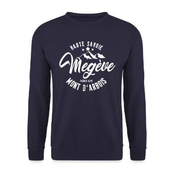 Megève Mont D arbois - Unisex Sweatshirt - navy - Front - Alina (178cm) & Michal (187cm)
