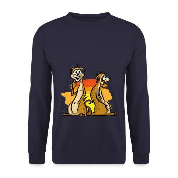 Meerkat Africa Comic Cartoon - Unisex Sweatshirt - navy - Front - Alina (178cm) & Michal (187cm)