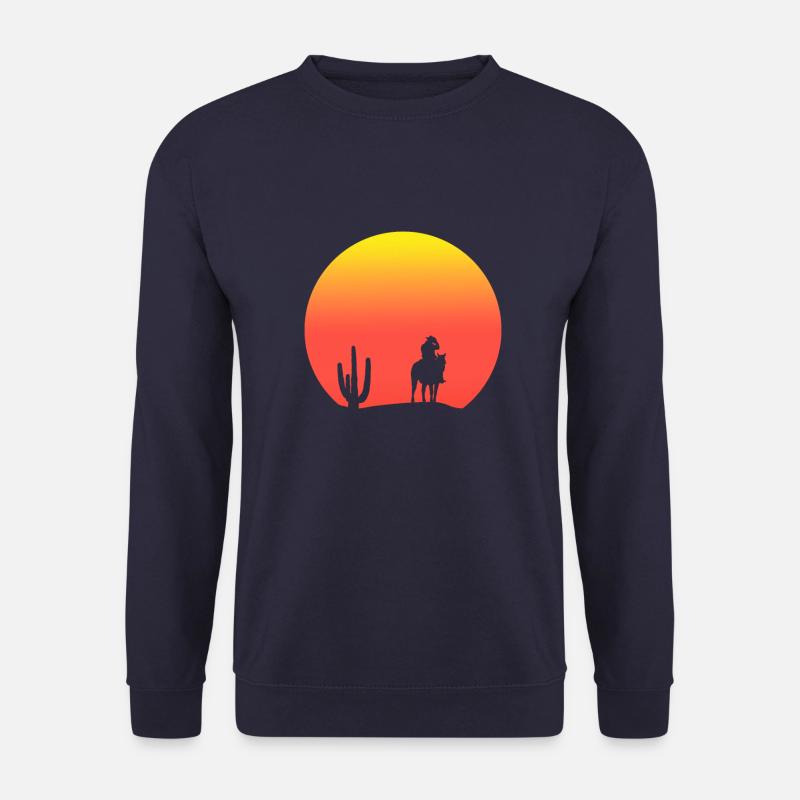 Cowboy au coucher du soleil - Sweat-shirt Unisexe - marine