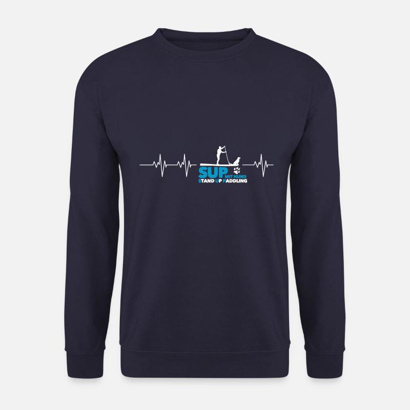 SUP Mit Hund - Stand Up Paddling Geschenk - Unisex Pullover - Navy