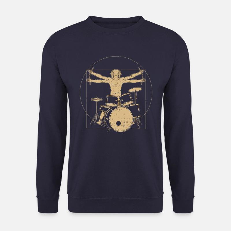 Vitruvian drummer Gift - Unisex Sweatshirt - navy