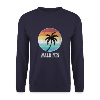 Malediven - Unisex Pullover - Navy - Vorne - Alina (178cm) & Michal (187cm)