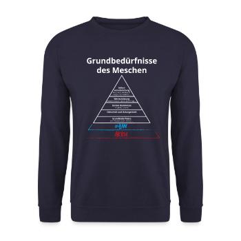 Besoins fondamentaux de l’homme: Wifi et batterie ! - Sweat-shirt Unisexe - marine - Devant - Alina (178cm) & Michal (187cm)
