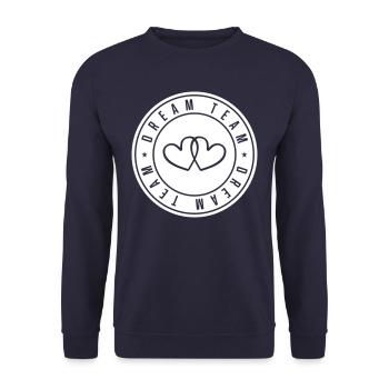 cercle de coeur de l'équipe de rêve - Sweat-shirt Unisexe - marine - Devant - Alina (178cm) & Michal (187cm)