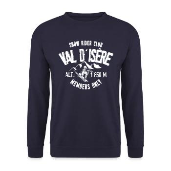 Val d Isere snow rider club - Sweat-shirt Unisexe - marine - Devant - Alina (178cm) & Michal (187cm)